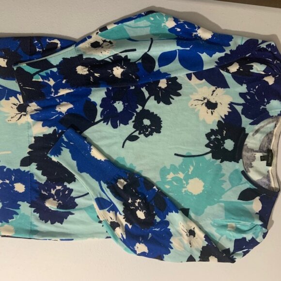 Talbots Puff Sleeve Abstract Floral Lightweight Sweater - Size S - Picture 5 of 6